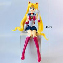 17cm Cartoon cute girl Sailor Moon Anime Figure PVC Action Anime Figure Model Kawaii Doll Desktop Ornaments yellow