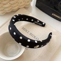 PROLY New Fashion Headband For Women Casual Black White Point Hairband Soft Spongy Headwear Autumn Hair Accessories For Adult