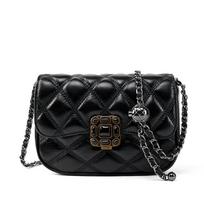 Rhombus Chain Bag, Genuine Leather Shoulder Messenger Bag, New Fashionable Versatile Small Bag, Small Square Bag. juoda