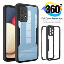 360 Viso Kūno Priekinės Galinės Apsaugos Dėklas Samsung Galaxy A53 A55 A54 5G A35 A23 A13 A52 A15 A32 Skaidrus Smūgiams Atsparus Dangtelis Capa Galaxy A53 5G juoda
