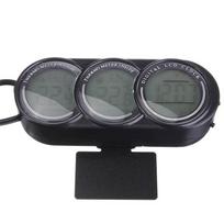 Automobilio Vidaus/Lauko Termometras ir Laikrodis Skaitmeninis LCD Ekranas Oranžinis/Mėlynas LED Apšvietimas gray