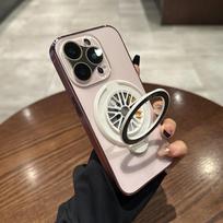 AG Matte Finish Is Suitable for Apple 16promax Phone Cases, IPhone15 Gyroscope Magnetic Stand and 14 Protective Cases iPhone16 rožinė