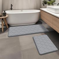 2pcs Long flannel bathroom absorbent mat thick sponge shower room toilet anti-slip mat bathtub mat home entrance mat 40x60cm and 50x120cm