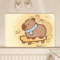 Capibara capybara bathroom absorbent floor mat, diatom mud non-slip toilet entrance door, toilet door floor mat 40X60cm 15.7X23.6in