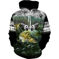 3D Printing Carp Fishing Men's Hoodie Fashion Outdoor Camping Pullover Clothing Wild Enthusiast Sweatshirt S