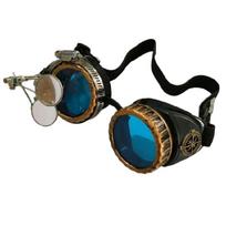 Vintažiniai Steampunk akiniai moterims vyrams Viktorietiški saulės akiniai akiniai Punk Gotiški akiniai Helloweenui Cosplay vakarėliui mėlyna