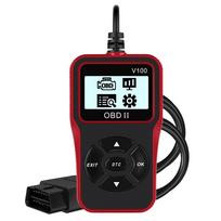 16 Pin Plug and Play OBD2 Code Reader V100 OBD 2 Scanner OBDII EOBD Digital Display Car Diagnostic Tools Universal raudona