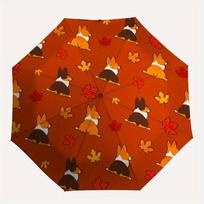 1pc Corgi Fall Automatic Open/Close Exquisite Umbrella - Compact Travel Umbrella, 8-Rib Heavy-Duty Construction, Ideal Gift, Outdoor Accesso brown