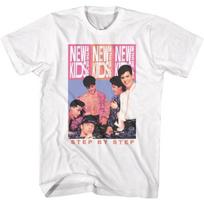 New Kids On The Block Step by Step unisexs White Short Sleeve T Shirt 90s Music Boy Band Graphic Tees S įvairiaspalvis