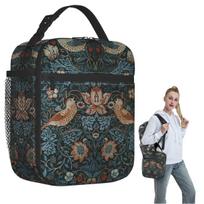 William Morris Original Vintage Poster - Strawberry Thief 1883 Insulated Lunch Bag for Women Kids Food Boxes Thermal Lunch Box One Size