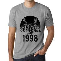 Men's T-Shirt Graphic Softball Since 1998 Gris Chine XS blankiai pilka spalva