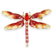Vivid Green Enamel Dragonfly Fly Brooches Zinc Alloy Insect Brooch Pins For Women Coat Accessories raudona