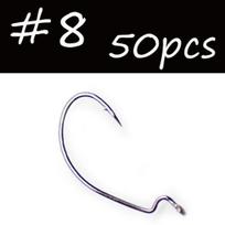 50 vnt. juodas aštrus kraujuojantis masalas, platus tarpas, kabliukai Carolina/Texas Rig kabliukai, skirti minkštam plastikiniam masalui Bass Fishhook #8