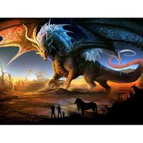Full Round Diamond Painting Huge Dinosaur Force Handicraft Needlework 5d DIY Diamond Embroidery 20X30CM