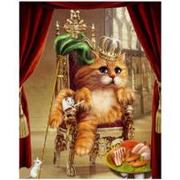 Pilnas 5D „pasidaryk pats“ deimantinis paveikslas „Cat King“ deimantinis siuvinėjimas kryželiu namų dekoras, rankų darbo dovana 25x30cm brown