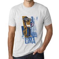 Men’s Vintage Tee Shirt Graphic T Shirt Lima Lifestyle Vintage White XXL baltos spalvos nuo blyksnio