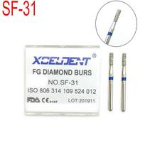 10 vnt. deimantiniai kapai Dental FG didelės spartos kapos, skirtos dantims poliruoti, 1,6 mm stomatologo įrankis SF-31 white