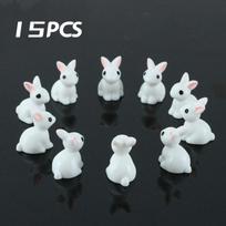 15 vnt. Puikus miniatiūrinis mini triušio dervos sodo fėjos ornamentinis gėlių vazonas
