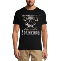 Men's T-Shirt Gaming With a Chance of Drinking - Funny Gaming Shirt for Adults XS juoda