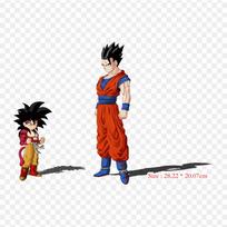 Pleistukai drabužiams, krepšiui, lipdukai karštu būdu, terminiai lipdukai, mistinis Gohan, Gohan Goten raštas, skalbiami, šilumos perdavimo black
