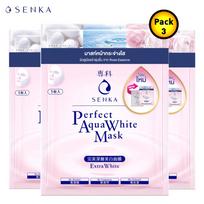 Senka Perfect Aqua White Mask Extra White, Facial Mask, 25 ml (Pack of 3) - by Shiseido Japan 25 ml x 3 pcs