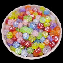 Ovalo formos akrilo karoliukai, išdėstyti tarpais, šypsena besišypsantys veido karoliukai papuošalams. 50Pcs 4*7mm