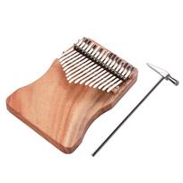 17 klavišų nykščio fortepijonas Kalimba Camphorwood C tonas su nešiojimo krepšiu Muzikinės knygos Muzikinių svarstyklių lipdukai beige