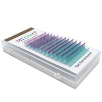 Šviesiai mėlynos šaknies rožės viršūnė, natūraliai švelnios ir pailgos spalvos pavienės dirbtinės blakstienos akių makiažas 0,07mm C/D 8-13mm D