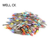 100 vnt. / dėžutė Dantų medžiagų poliravimo šepetėlis Spalva Profilaktika Baltas nailono atvartas kūgis 100pcs Mix gray
