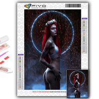 Deimantinė tapyba Cyberpunk Sexy Art Siuvinėjimas Kryželiu Kalnų krištolas Namų dekoras Full Round 20X30CM black