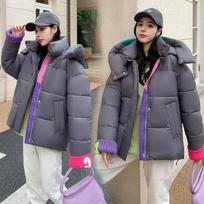 Moteriška Parka Coat Fashion Basic medvilninė pūkinė striukė žiemos madinga minkšta ir stora laisvalaikio stovima moteriška striukė XXL gray