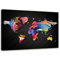 Canvas print, World Map Coloured 60x40 įvairiaspalvis