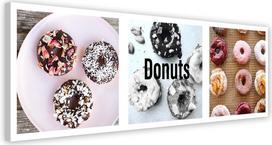 Canvas print, Coloured donats - set 90x30