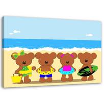 Canvas print, Teddy bears on the beach 60x40 ruda