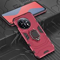 KEYSION smūgiams atsparus šarvų dėklas, skirtas Oneplus 11 5G 11R 10R 150W metalinis žiedinis stovas telefono dangtelis, skirtas One Plus Ace 2 5G 1+ Ace Racing for OnePlus 11 raudona