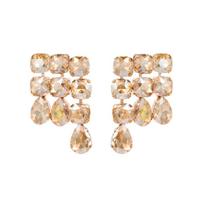 Women's Drop Earring Glass Crystal Geometric Exaggerated Premium Party Earrings OneSize balta