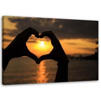 Canvas print Hands formed into a heart 60x40 oranžinė