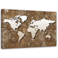 Canvas print World Map Abstraction Brown 60x40 ruda