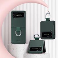 Plonas apsauginis sulankstomas dizaino telefono maišelio dėklas, skirtas Samsung Galaxy Z Flip 4 5g Flip4 Zflip3 Flip 3 Flip3 piršto žiedo dangtelis for Samsung Z Flip 3 žalia