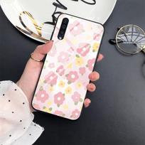 Flowers Floral Case For Samsung Galaxy A52 A71 A72 A73 A53 Glass Cover For Samsung A13 5g A03 A22 A21s A03 Core A42 A70 Fundas For Samsung A21S beige