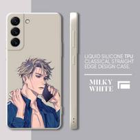 Silikoninis kvadratinis skystas dėklas, skirtas Samsung Galaxy S10 S20 Fe S10e S8 S22 S23 Ultra S9 Plus S21 5g Anime dėklai Jujutsu Kaisen dangtelis Samsung S20 5G gray