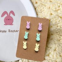 3PCS Easter Bunny Earrings, Spring Earrings Acrylic Easter Gift Spring Jewelry Rabbit Earrings One Size beige