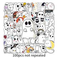 100PCS Cartoon Ghost Creative Stickers Personalized Halloween Skateboard Motorcycle Bicycle Car Stickers black