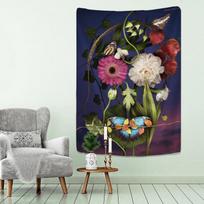 Gėlių menas Bijūnų tapyba Gobelenas NordicoLandscape Iliustracija Pakabinama ant sienos Bohemijos mėnulis psichodelinė mandala namų dekoras 95x70 CM gray