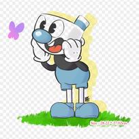 Cuphead Iliustracija Fanų Menas Užlyginamas Terminio Pernešimo Spausdinimo Vinilo Lopas Lipdukas Drabužiams Pasidaryk pats Aplikacijos Skalbiami Lopai gray