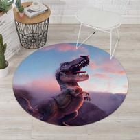 Laukinės gamtos dinozaurų apvalūs kilimai 3D Power Dinozaurų grindys Neslystantis kilimėlis Kambario apvalus kilimėlis Kokybiškas virtuvės kilimėlis Spausdinti Vaikų žaidimų kilimėlis Diameter 60cm