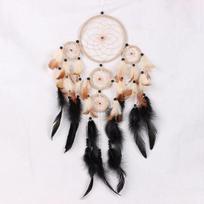 Dream Catcher Plunksnos Rudos Juodos Karoliukai Dream Catcher Svajonių gaudyklė