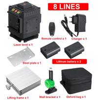 8/12/16 Linijos Žalioji lazerio nivelyras 360 horizontalios ir vertikalios kryžminės linijos su automatiškai išsilyginančiu galingu lazerio spinduliu 8 Lines