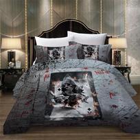 Black Bedding Set Black Gold Poker Quilt Cover Pillowcase 2 or 3 Single Double Bed Full Size Washable Zipper Bedding DE 100x135cm black