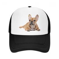 Fashion Unisex French Bulldog Trucker Hat Adult Frenchie Dog Adjustable Baseball Cap for Unisex Women Sun Protection Snapback Hats Trucker Hat white